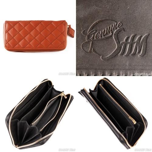 SHM LEATHER WALLET LONG DIAMOND STITCH