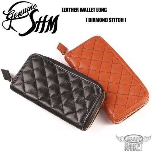 SHM LEATHER WALLET LONG DIAMOND STITCH