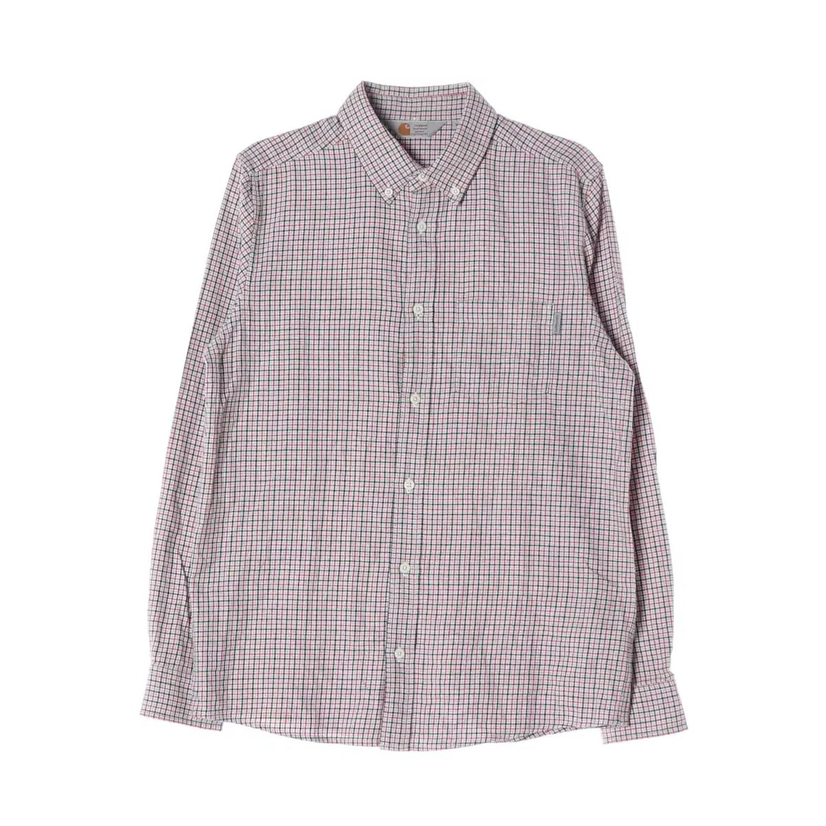 カーハート オレンジ CHECK オーバーサイズ 長袖 シャツ M