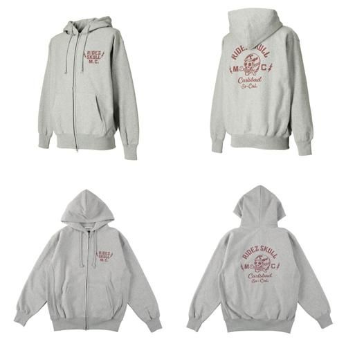 スカル ジップパーカー