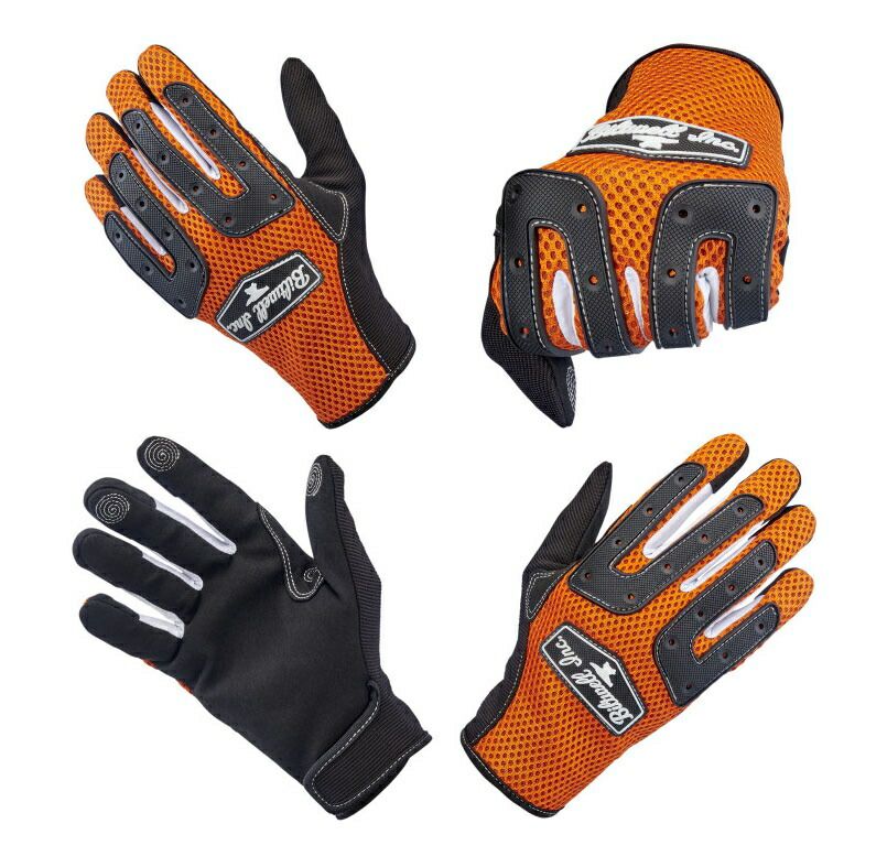 Anza Gloves-Orange Black - White