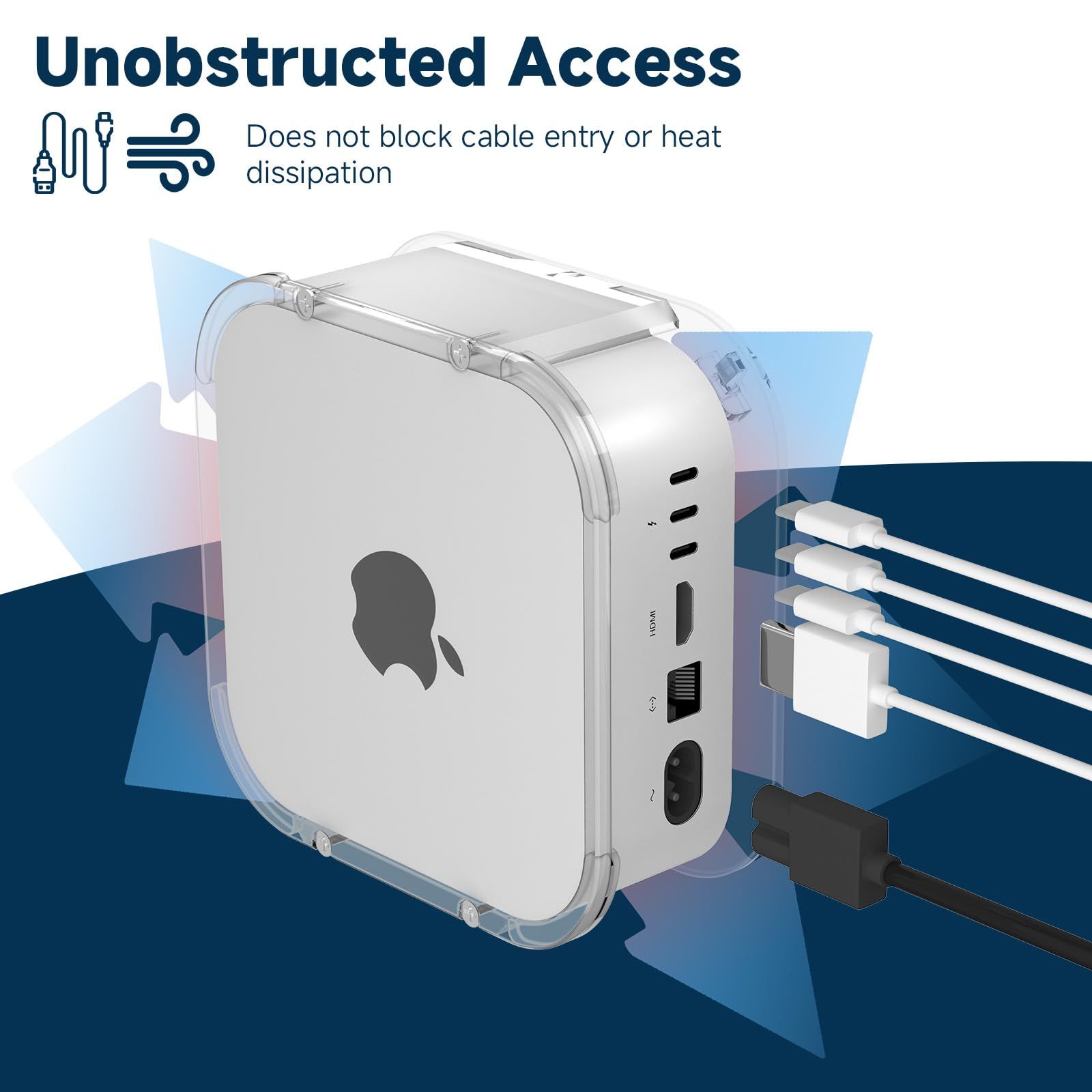 Ca クリアアクリル壁 デスク下マウント Mac mini M 4 Pro 2025用 - 4スタンドホルダー 電源ボタンアクセスが簡単 ホルダーのみ