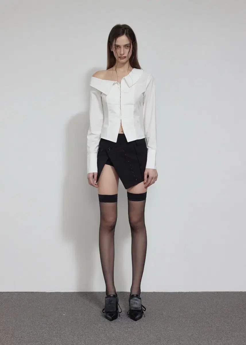 BOHEMSEO ボヘミアンソウル ONE OFF SHOULDER ONE SHOULDER SLIM-FIT SHIRT