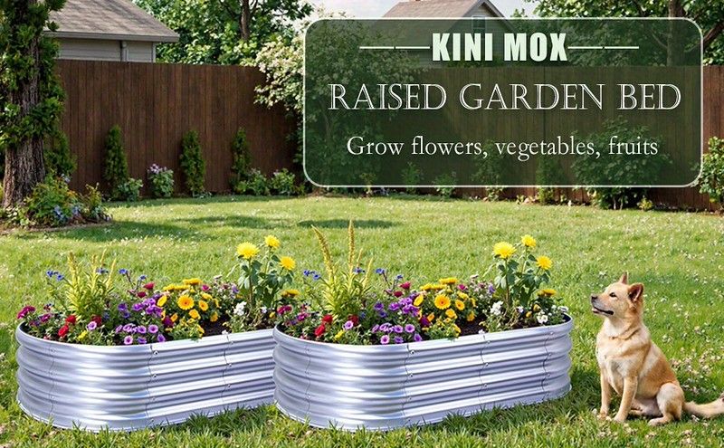 錆びにくい 高架式ガーデンプランター 2個セット 120cm60cm29cm 亜鉛メッキ素材 オーバル型 メタルプランター 家庭菜園 ガーデニング ハーブ栽培に