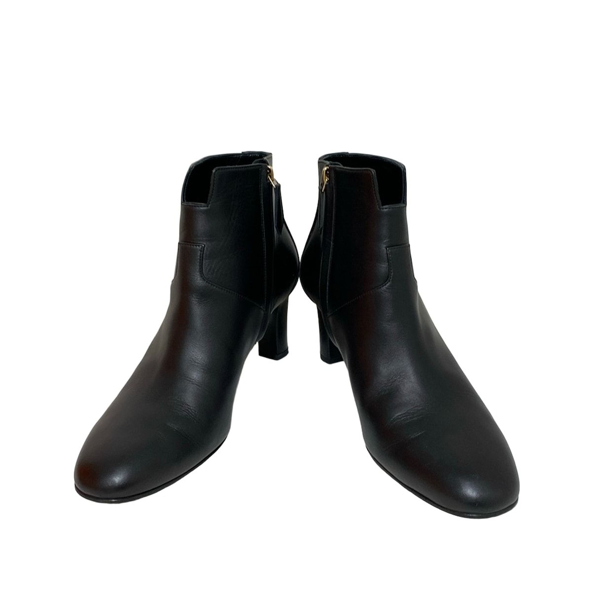 HERMES エルメス ショートブーツ 371 2 レディース - 黒 アウトソール張替済 レザー