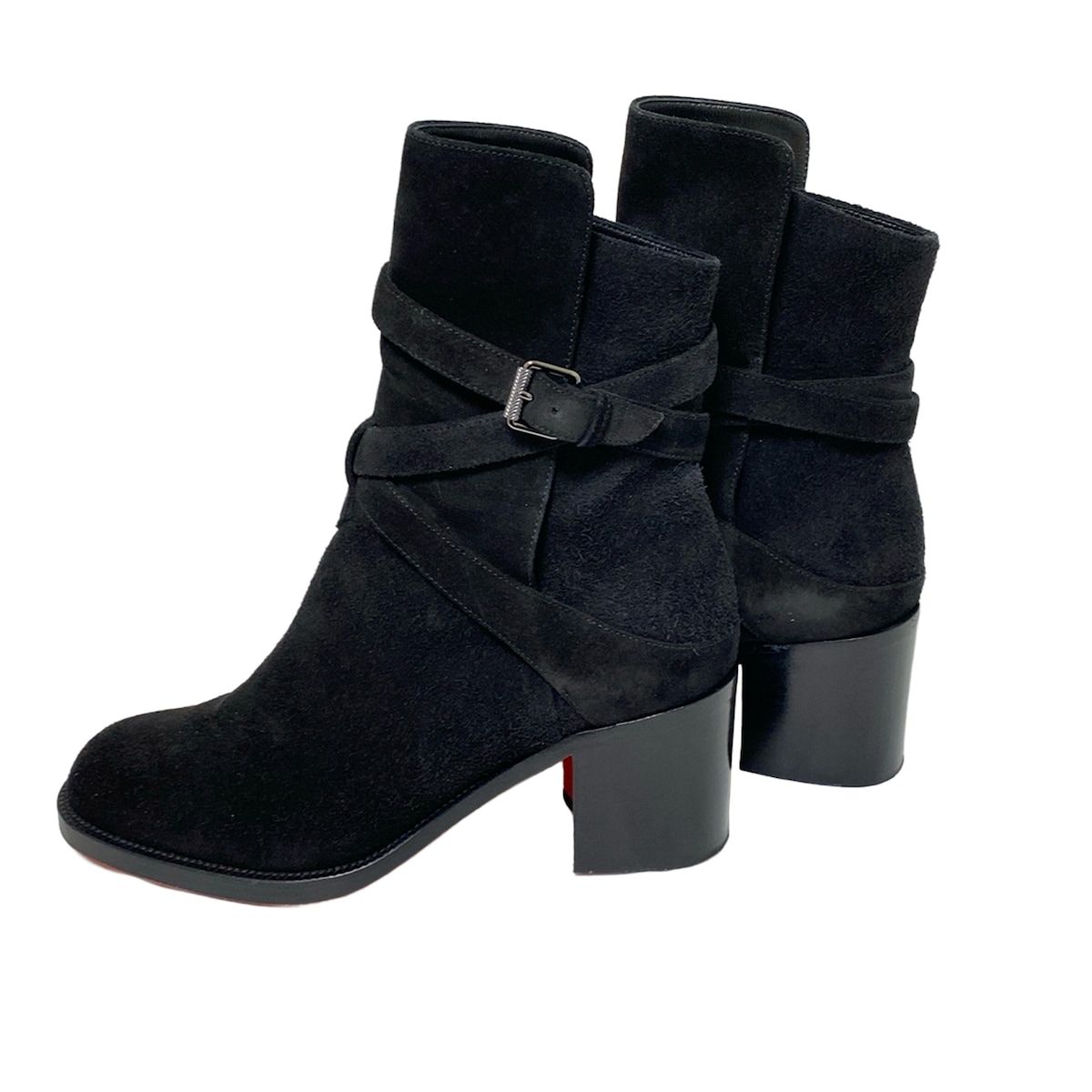 クリスチャン　ルブタン　黒 スエード ブーティ Christian Louboutin 新品同様 クリスチャンルブタン スエード サイ