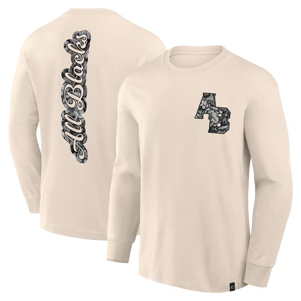 ファナティクス ラグビー ニュージーランド代表 オールブラックス ストリート フローラル 長袖 Tシャツ クリーム 公式モデル 日本未発売