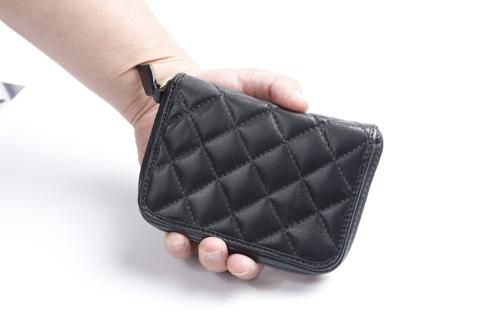 SHM LEATHER WALLET MIDDLE DIAMOND STITCH BRIGHTFACE_UK