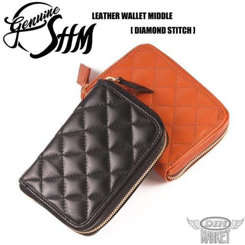 SHM LEATHER WALLET MIDDLE DIAMOND STITCH