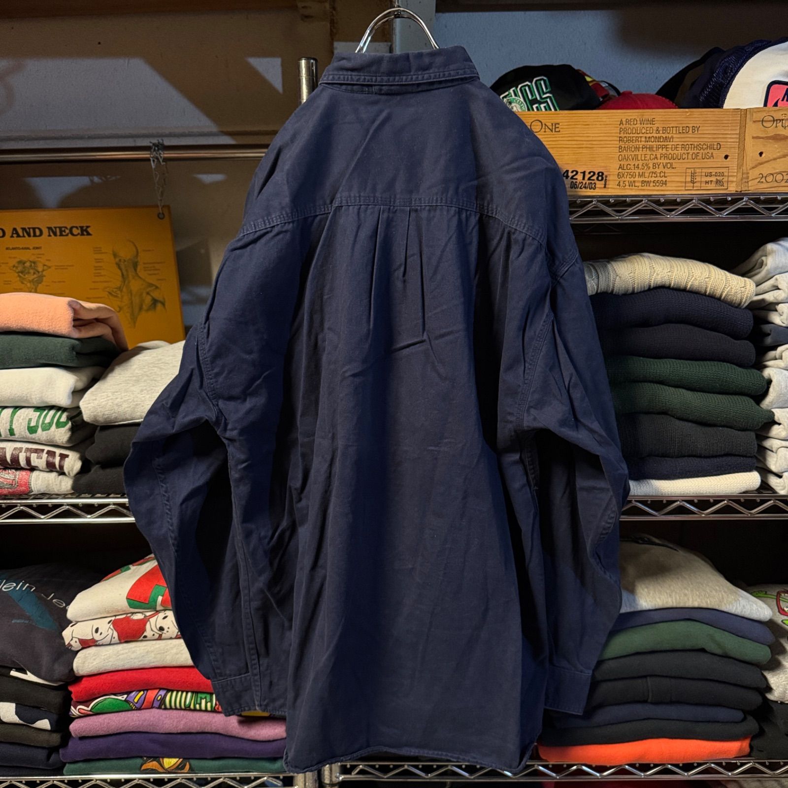 Disney ディズニー くまのプーさん Winnie-the-Pooh BDシャツ ネイビー