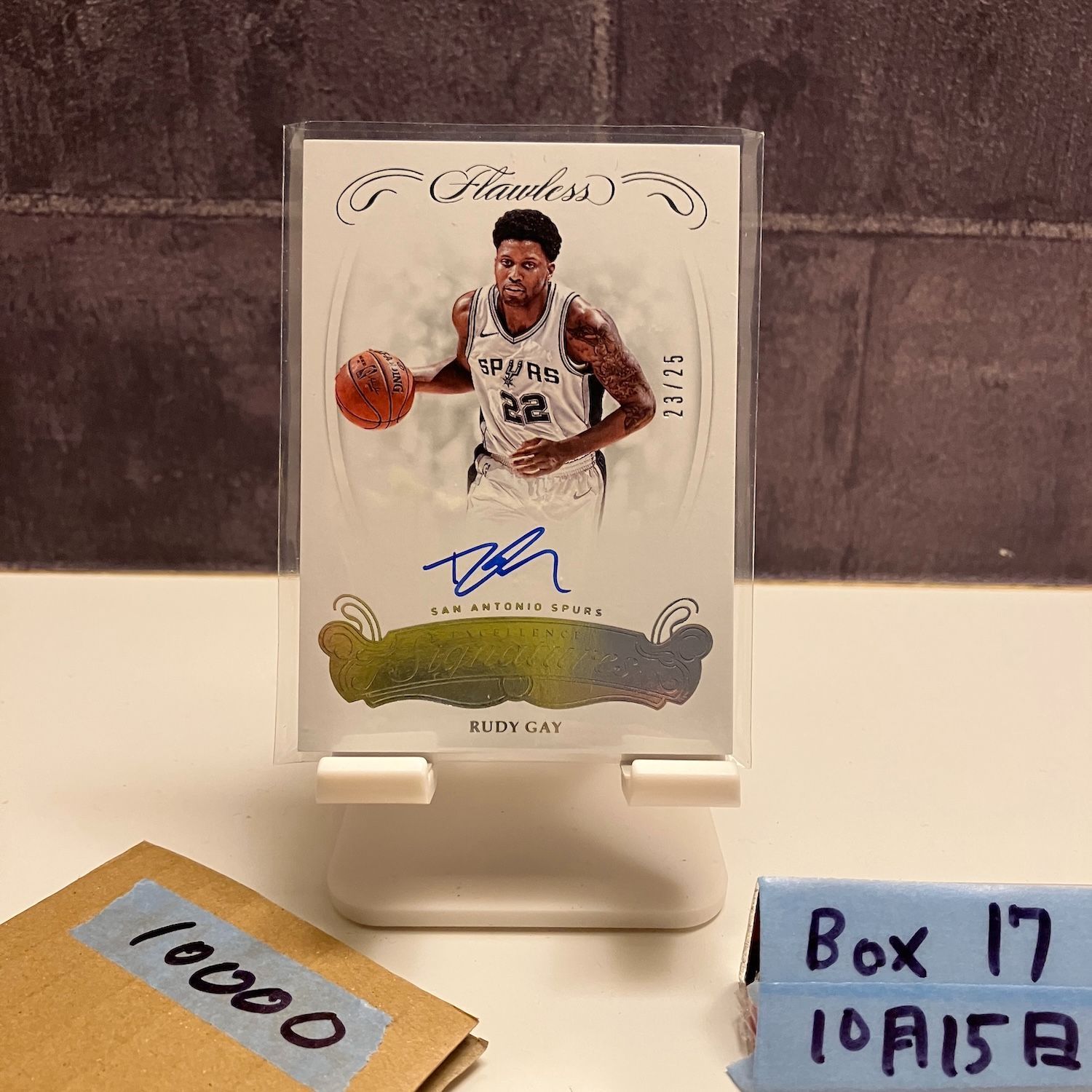 2017-18 Panini Flawless Rudy Gay 23 25 直筆サインカード San Antonio Spurs Excellence Signatures カード