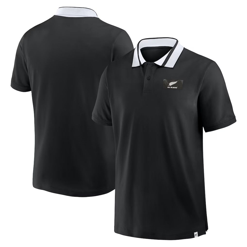 ファナティクス ラグビー ニュージーランド代表 オールブラックス ティップド ポロシャツ 黒 ブラック モデル 日本未発売
