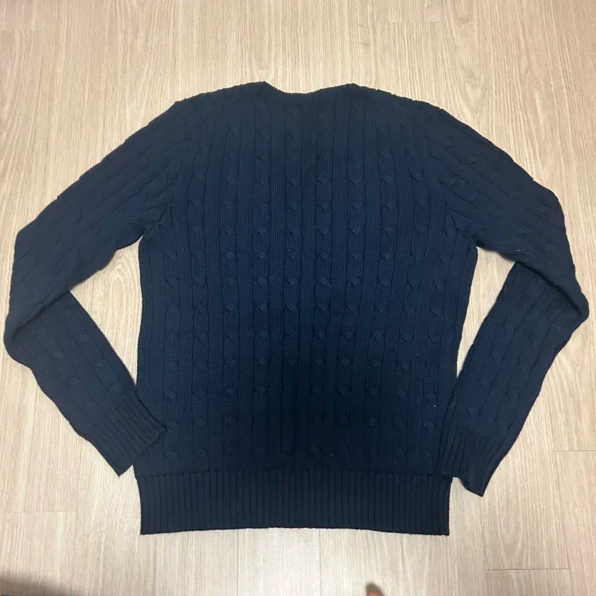 ポロラルフローレン ケーブルニット ネイビー m - メルカリ