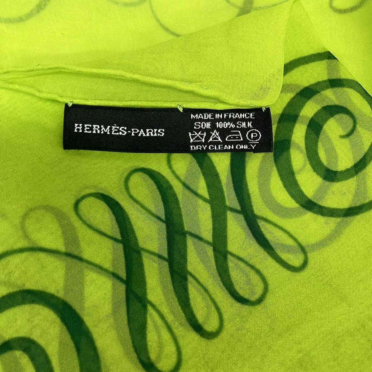HERMES エルメス ストール ショール - イエローグリーン×ダークグリーン シアー シルク