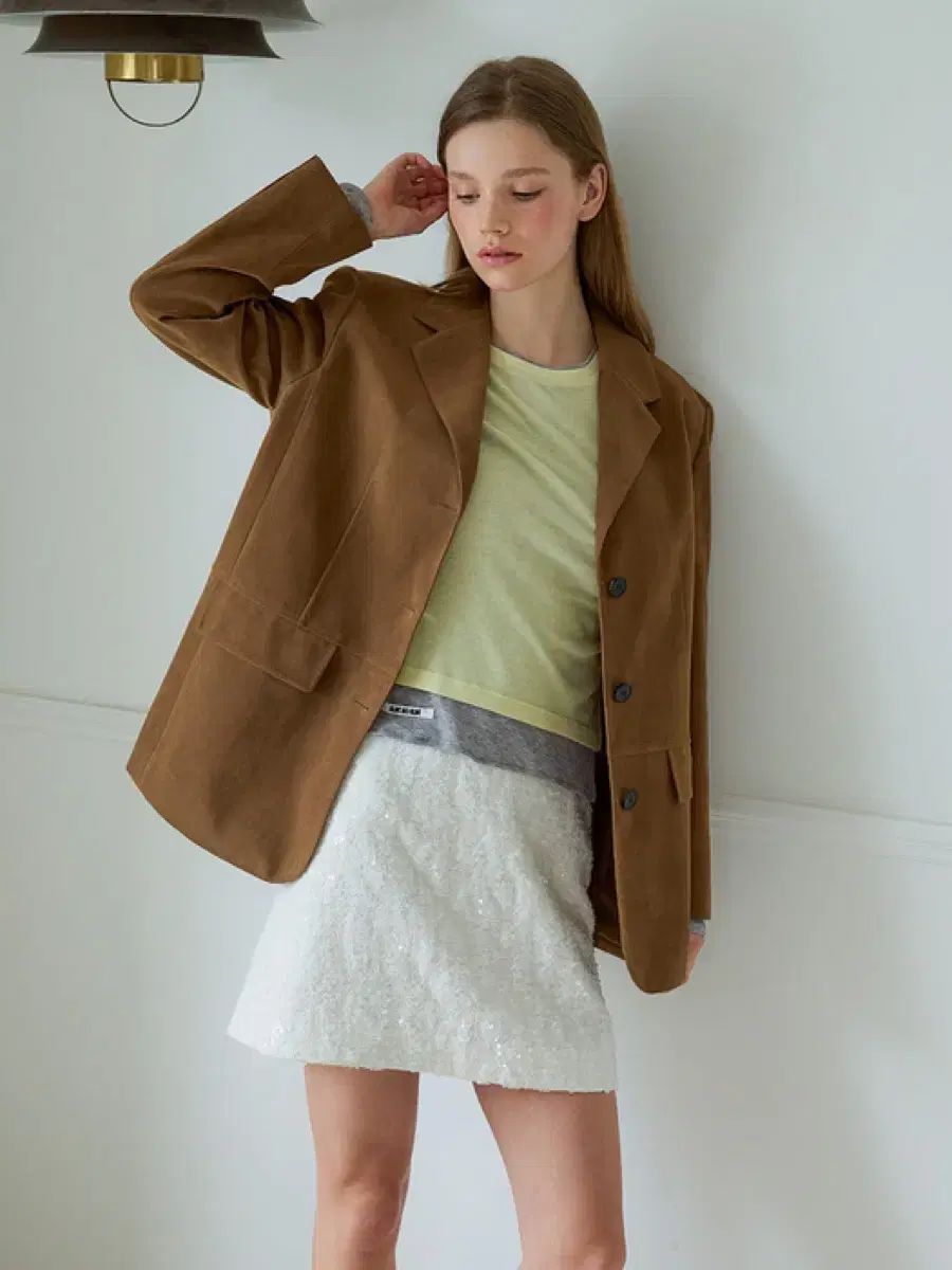 OLIVE des OLIVE シングル スウェード ジャケット