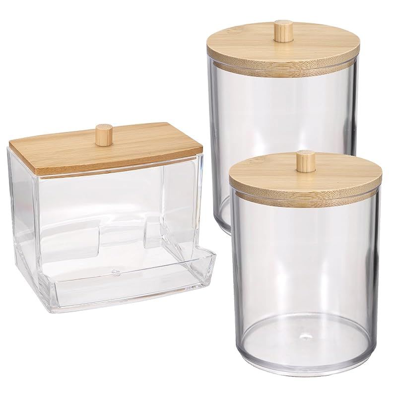 Sumnacon 3個セット綿棒収納ケース 綿棒ホルダー 透明アクリル綿棒収納