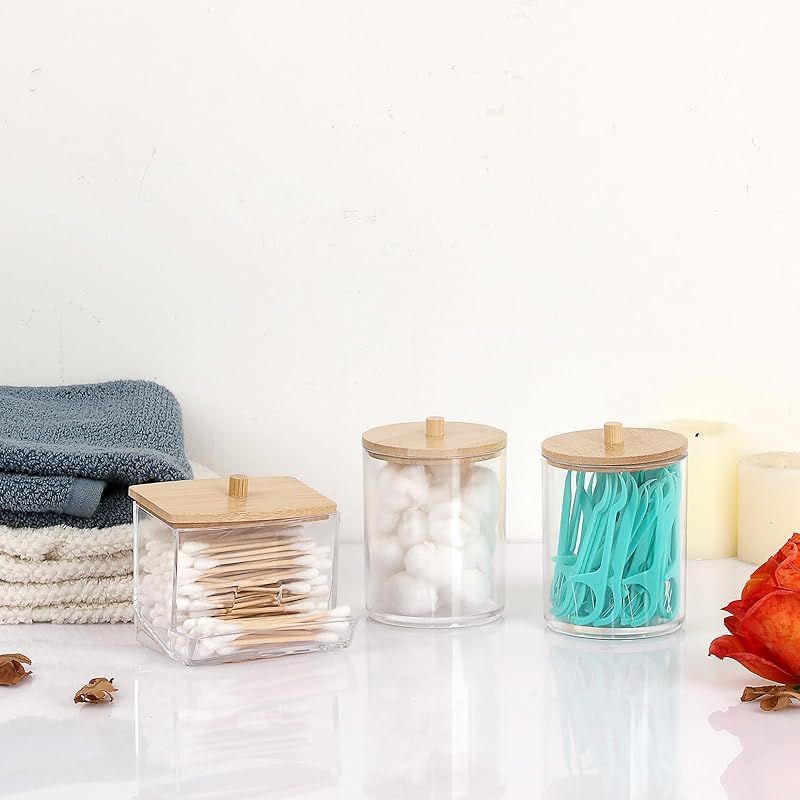 Sumnacon 3個セット綿棒収納ケース 綿棒ホルダー 透明アクリル綿棒収納