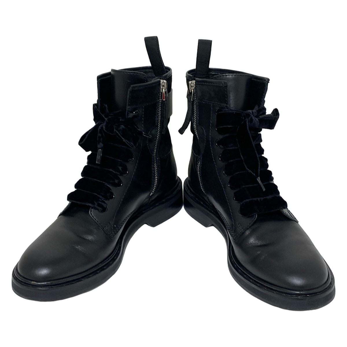 RogerVivier ロジェヴィヴィエ ショートブーツ 371 2 レディース - 黒 レースアップ ビジュー レザー