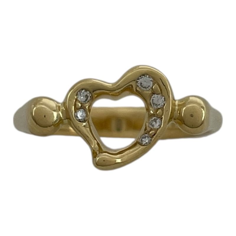 ティファニー TIFFANY＆CO オープンハートリング ゴールド 750 ダイヤモンド ジュエリー