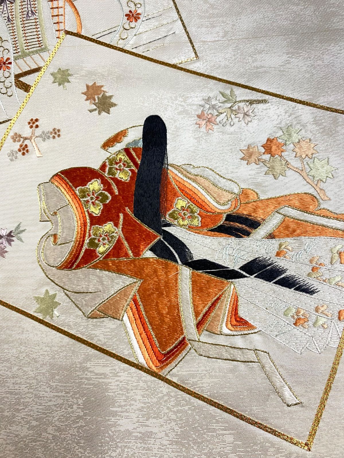 袋帯 未使用 エジプト文様 馬の戦車絵柄 お太鼓柄 正絹 11025 袋帯 未使用 エジプト文様 馬の戦車絵柄 お太鼓柄 正絹 11025