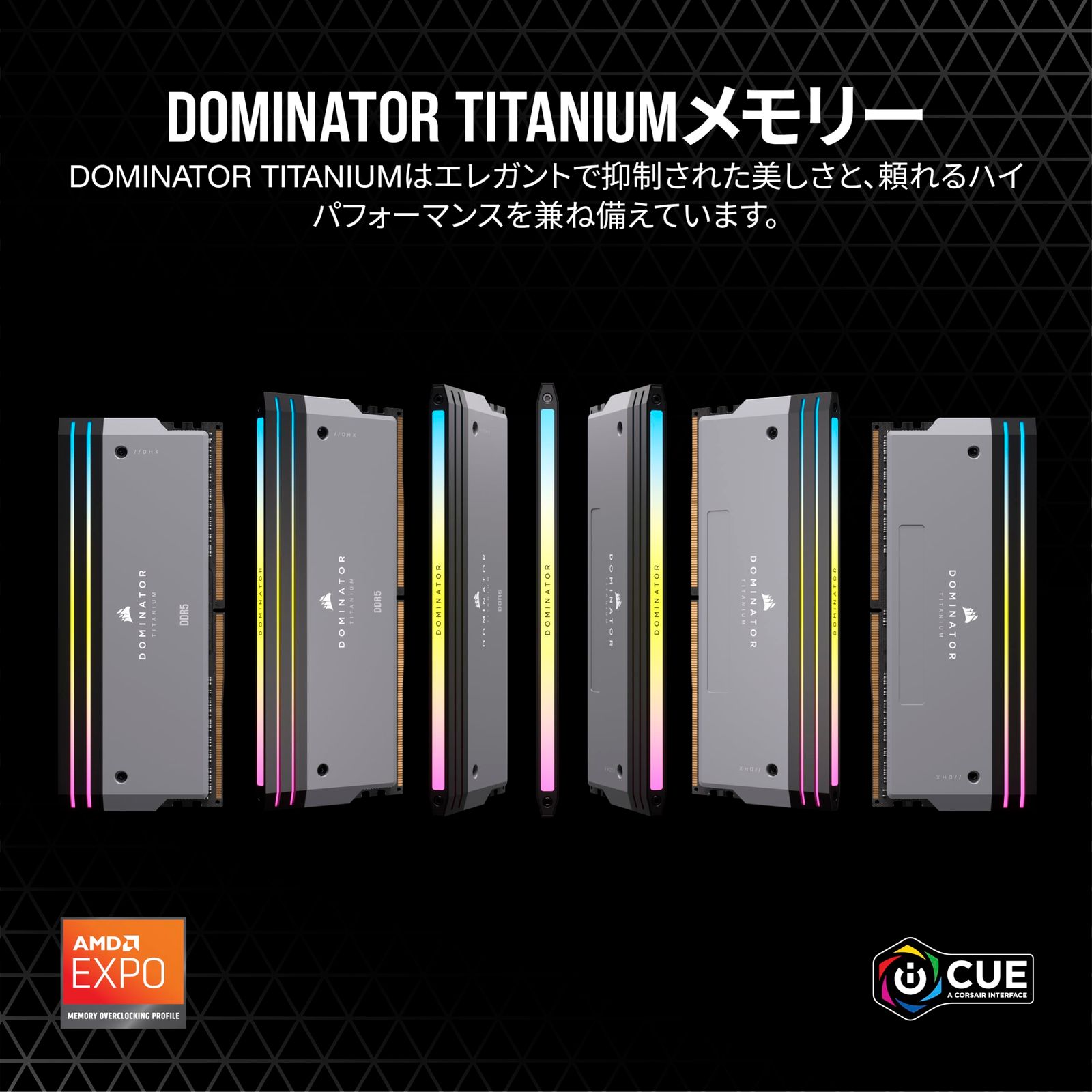 CORSAIR DDR5-6000MHz デスクトップPC用メモリ DOMINATOR TITANIUM DDR5シリーズ PC5-48000 AMD EXPOメモリキット 64GB グレ グレー 6000 32G×2 DDR5 CL 30
