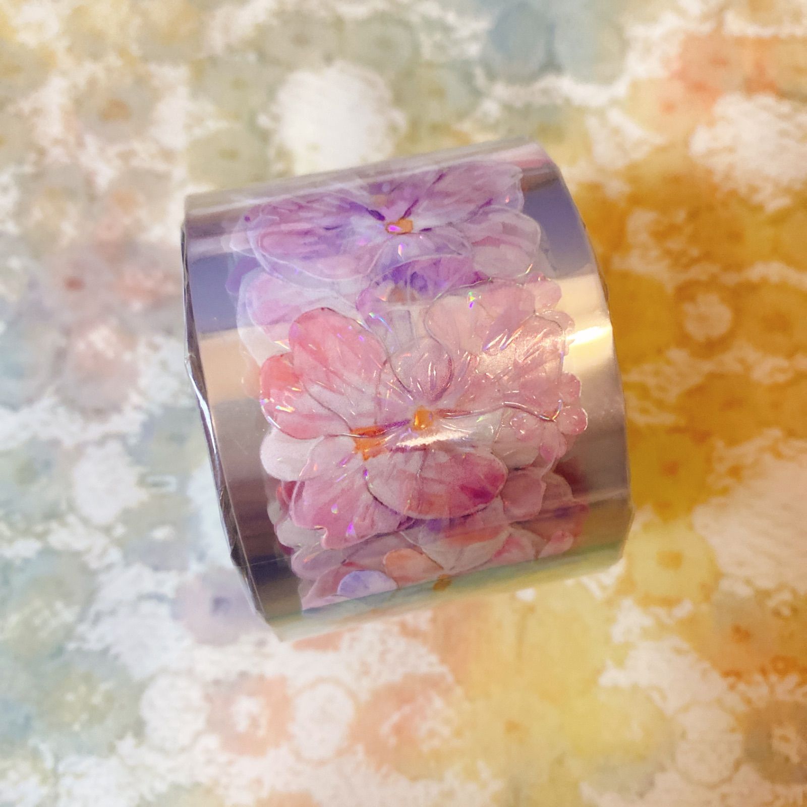 2510122 櫻落 海外マスキングテープ巻き売り フラワー花 - メルカリ