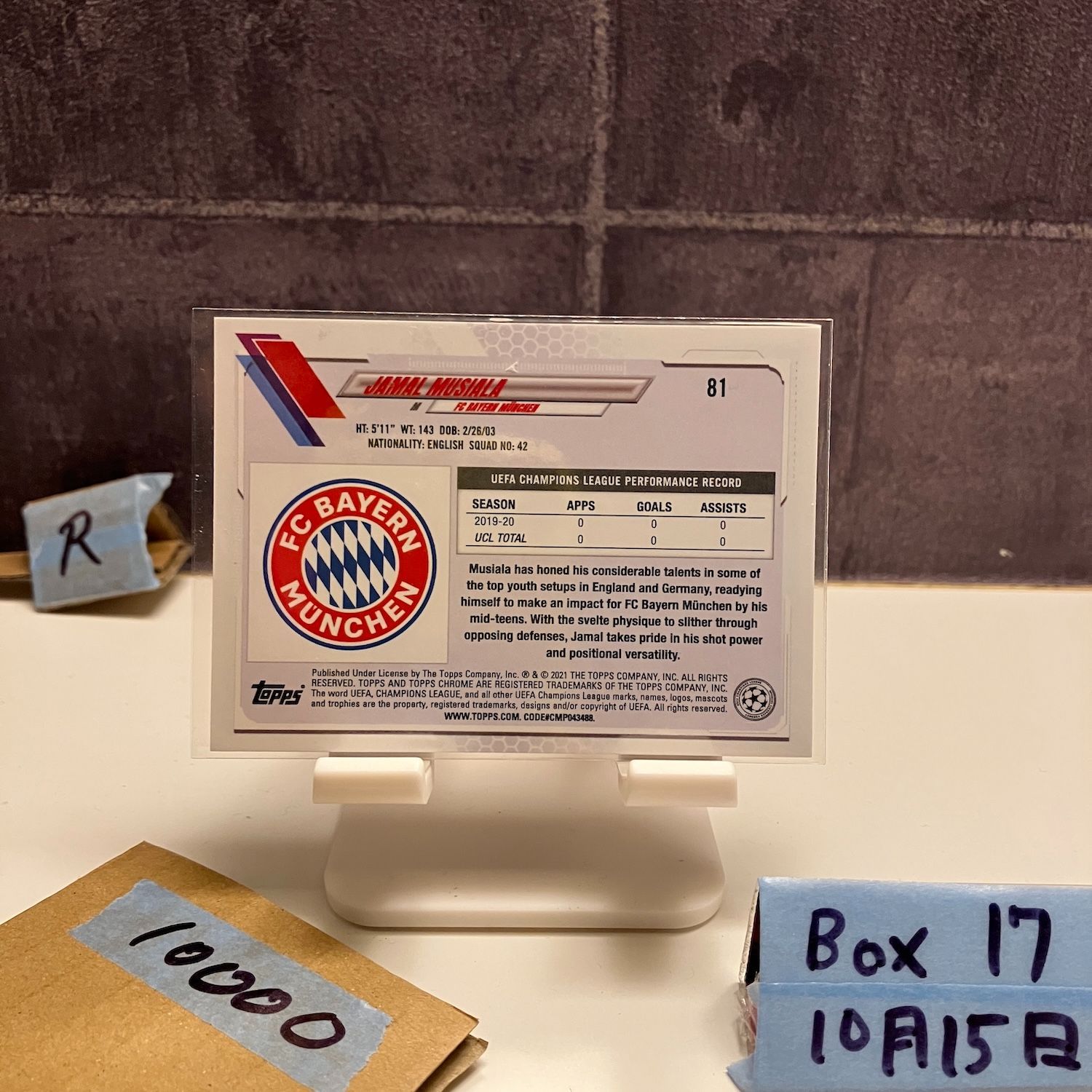 2021 Topps Chrome UEFA Champions League Jamal Musiala FC Bayern Munich Refractor RC ルーキー Rookie カード