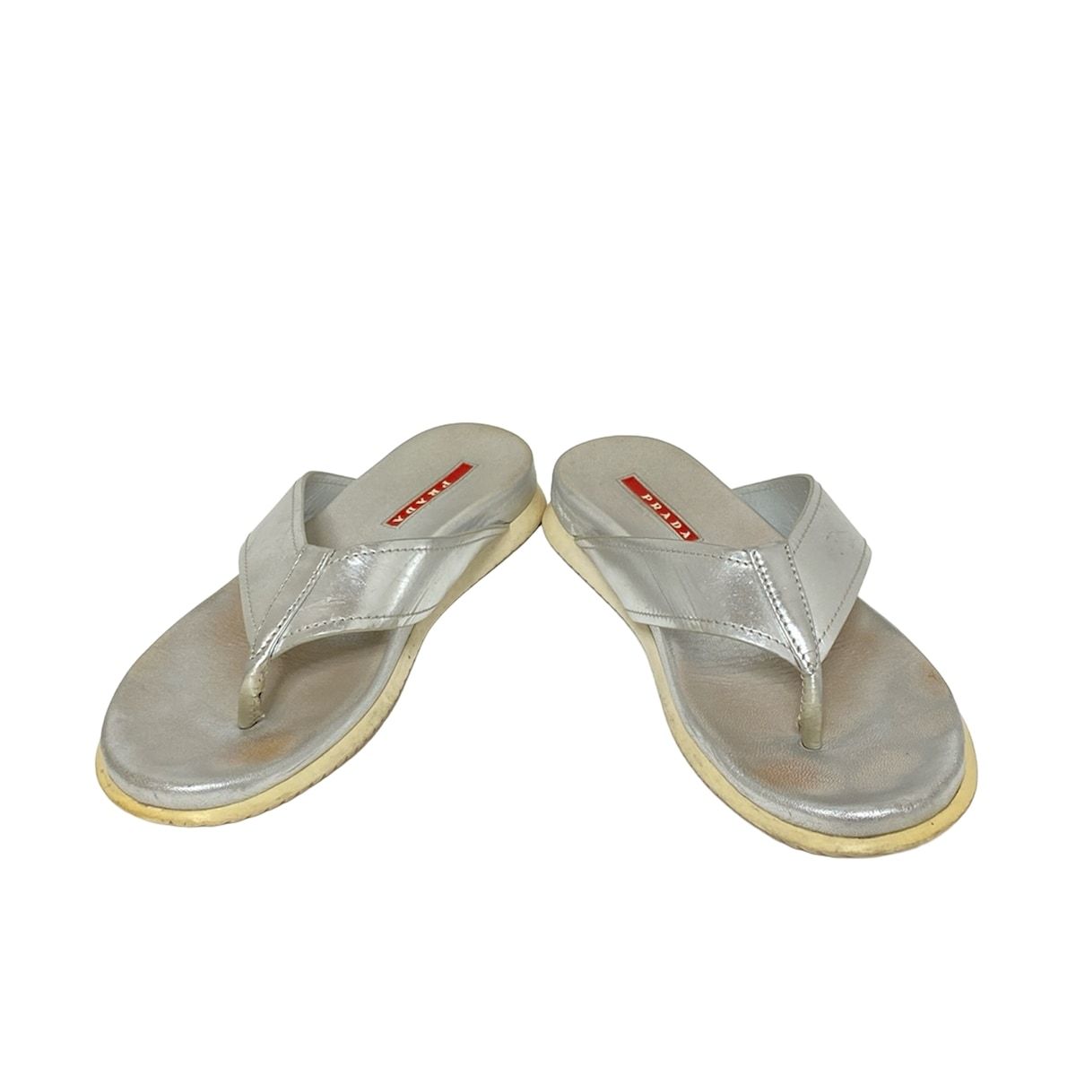 PRADA SPORT プラダスポーツ ビーチサンダル 361 2 レディース - シルバー レザー