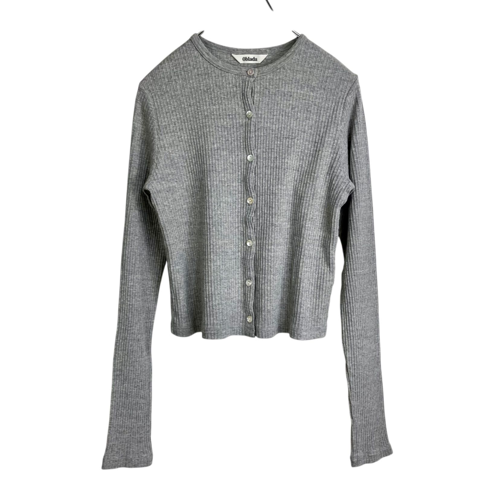 Oblada RIB CARDIGAN GREY CINCH F グレー オブラダ シンチ コットン 長袖 リブカーディガン M2510CU08