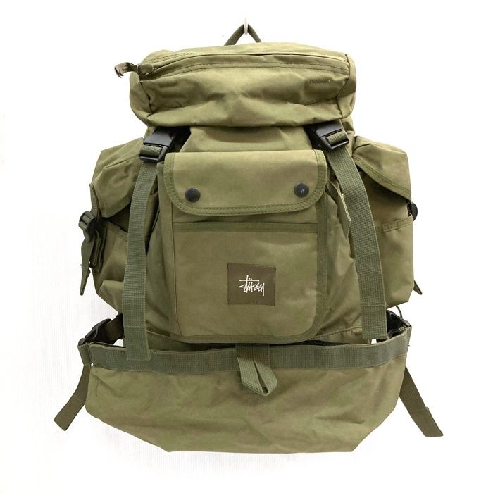 stussy バックパック リュック フラップ 大容量 カーキ ☆STUSSY ステューシー アーミー バックパック ARMY BACKPACK