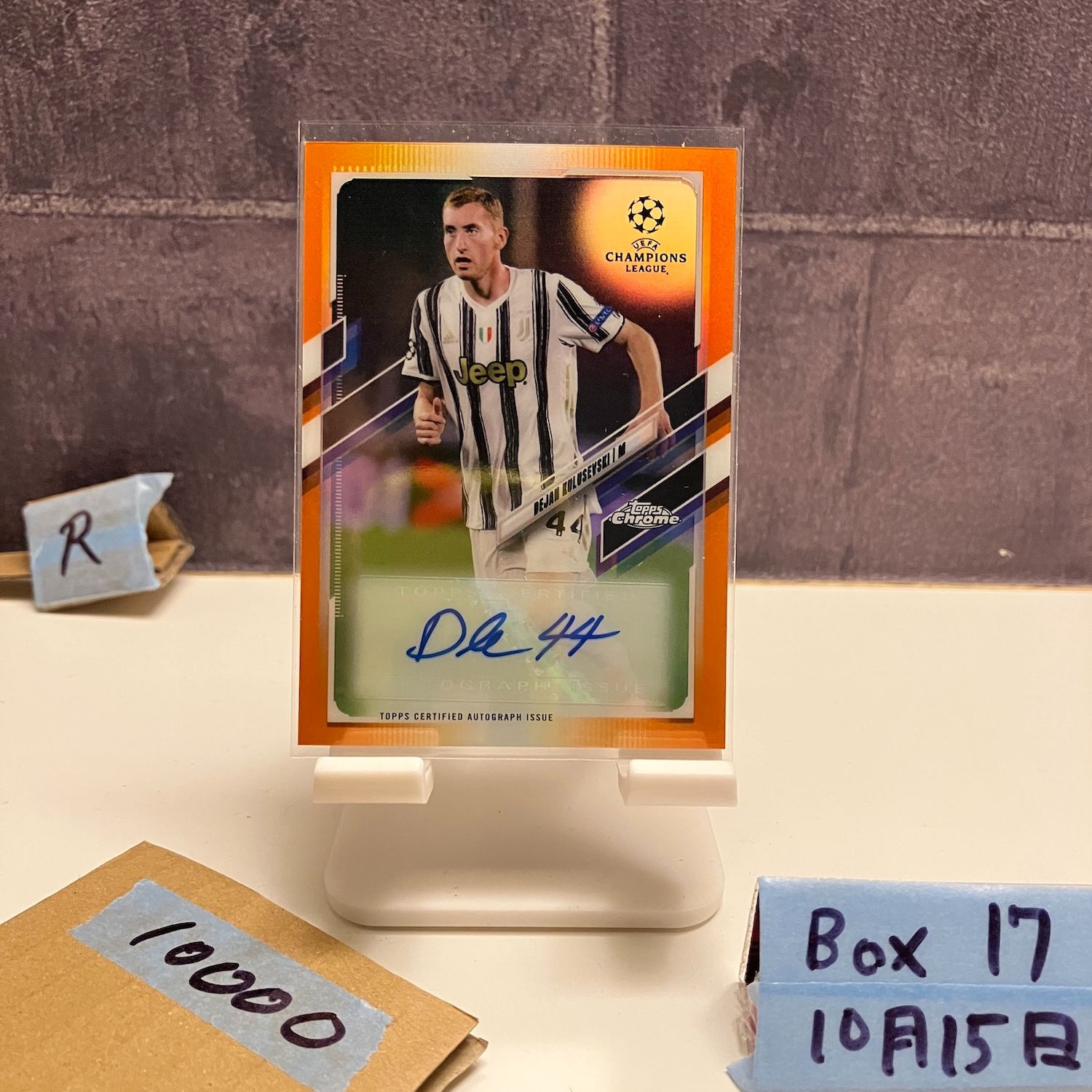 2020-21 Topps Chrome UEFA Champions League Dejan Kulusevski 01 25 直筆サインカード Juventus Refractor ファーストナンバー First Number カード