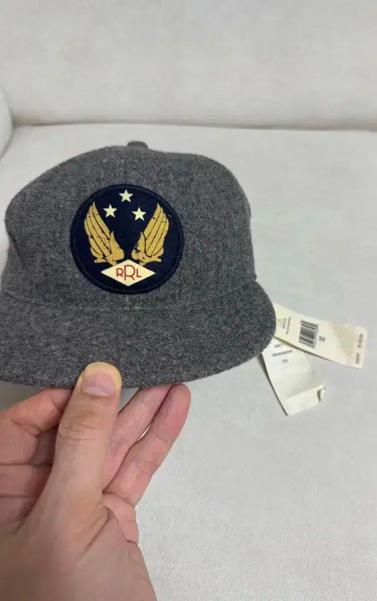 RRL ランチ ロゴ グレー ウール ボールキャップ 帽子