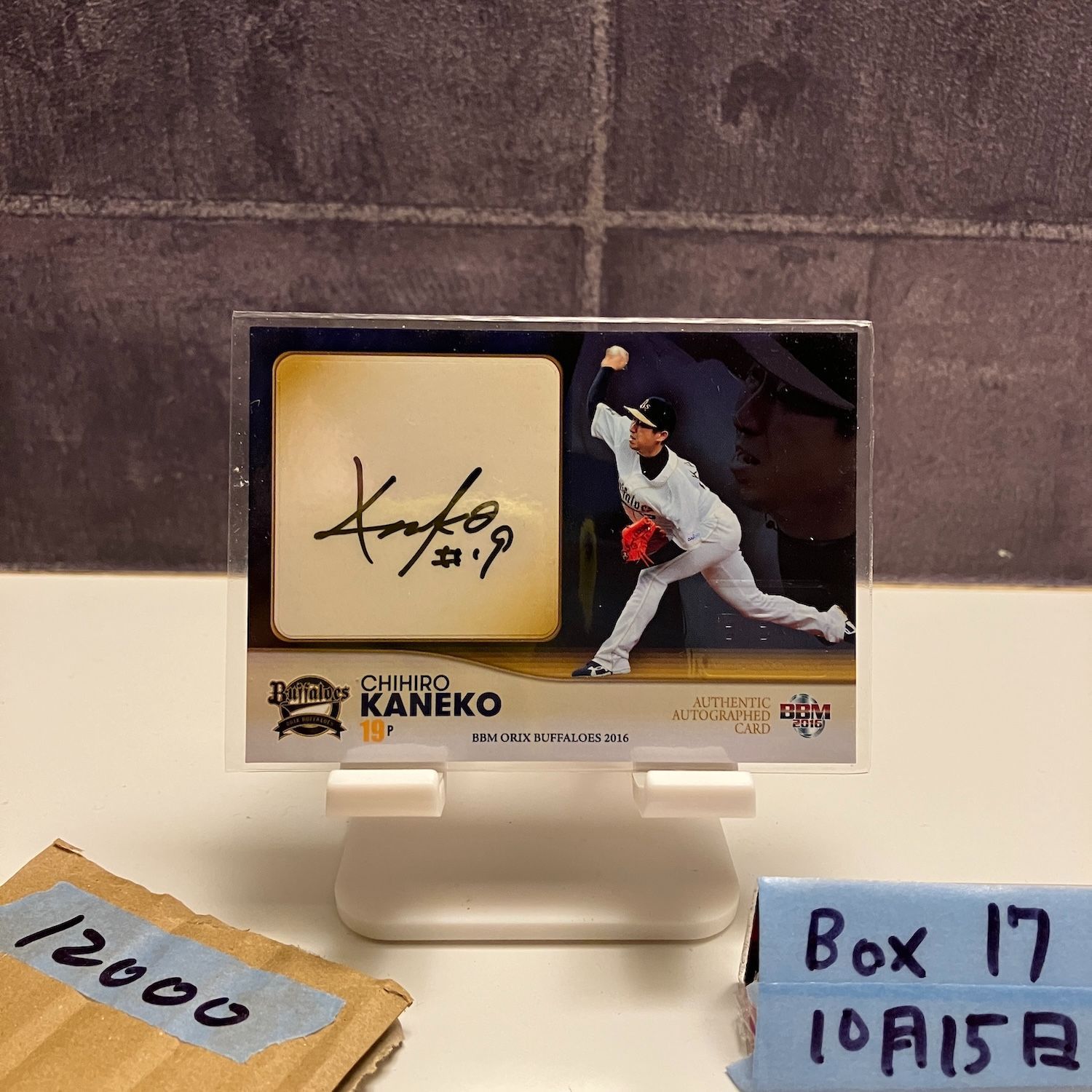 2016 BBM 金子千尋 37 44 直筆サインカード オリックスバファローズ カード