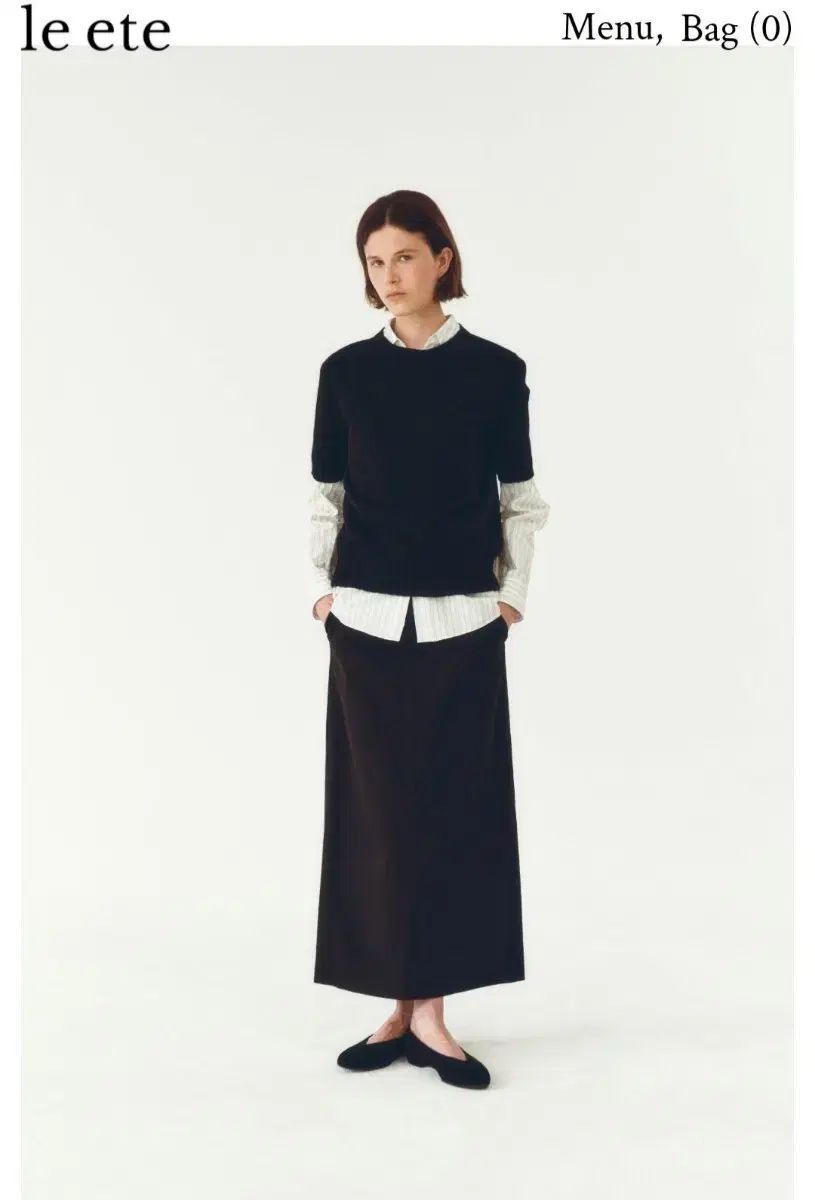 ルエテ マキシ ウール スカート ブラック 2サイズ