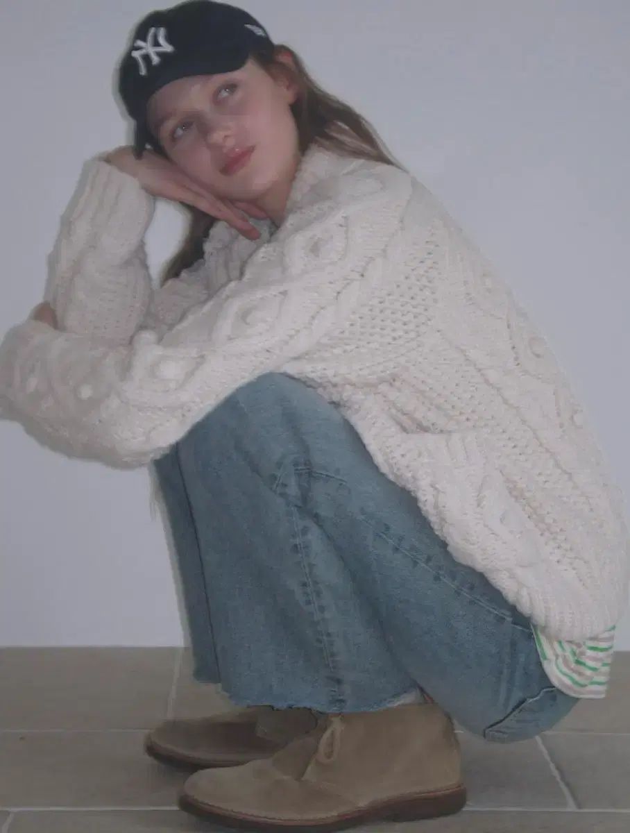  ヘザーメント ベル ヴィンテージ カーディガン クリーム 長袖 カーディガン ボレロ アンサンブル