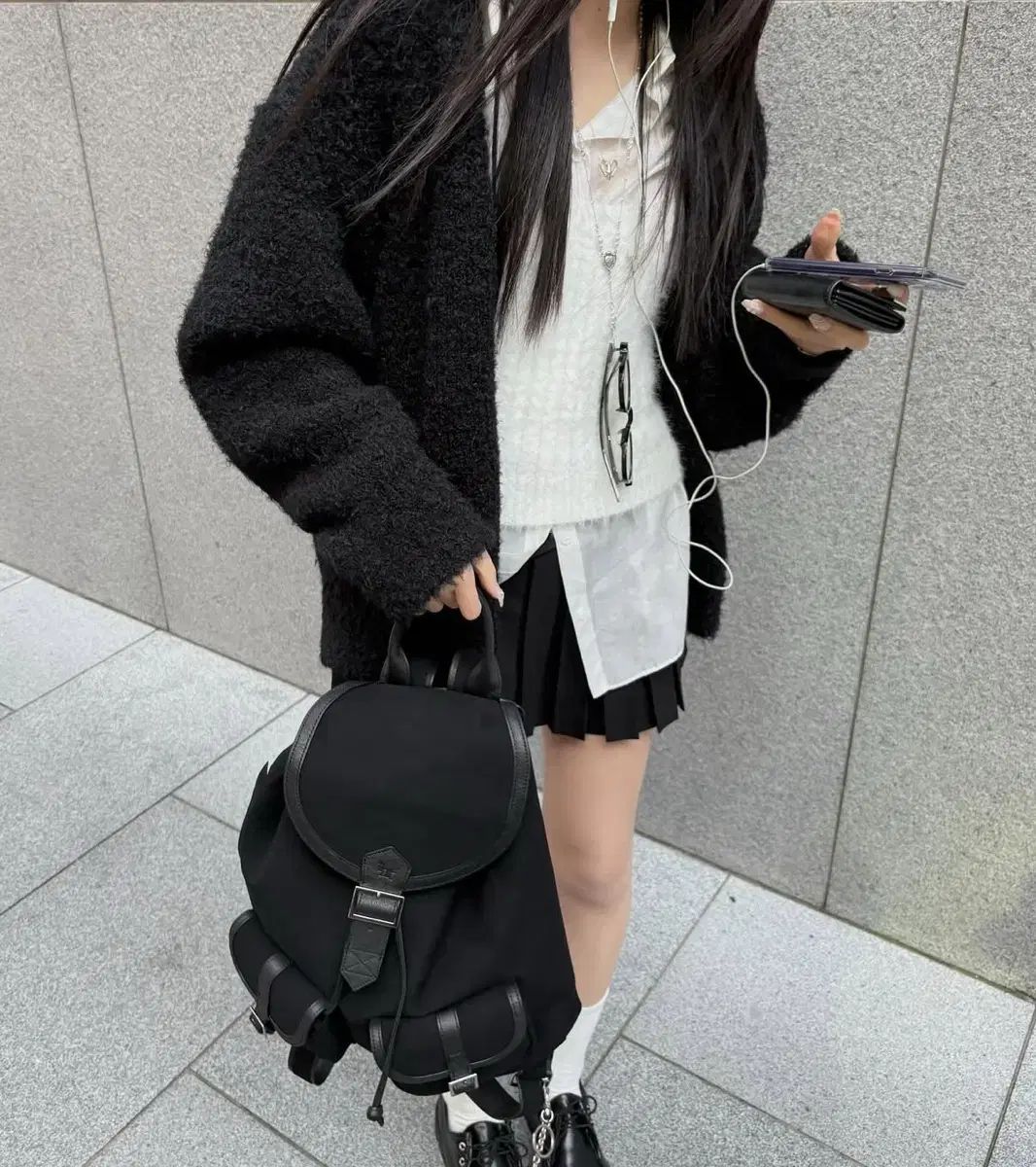 スリータイムズ プーさん プードル カーディガン ブラック