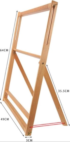 DIY ウール紡績機 木製取り外し な手織り機 教育 DIY 子供用のポータブルタペストリー編み機