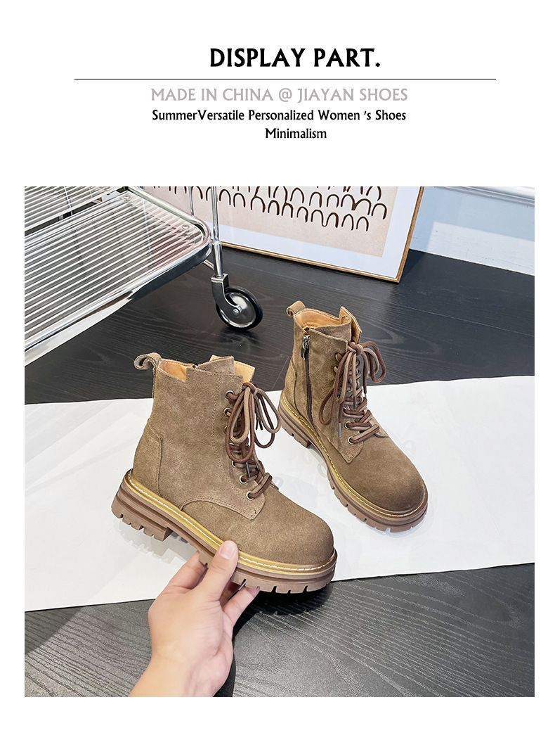 ブーツ レースアップ ショート ブーツ レディース 秋冬 シューズ ブーツ ムートンブーツ 歩きやすい ワークブーツ レザー スニーカー ブーツ ショートブーツ シューズ撥水加工 防水性 耐滑 カウスエード カジュアルシューズ 大きいサイズ