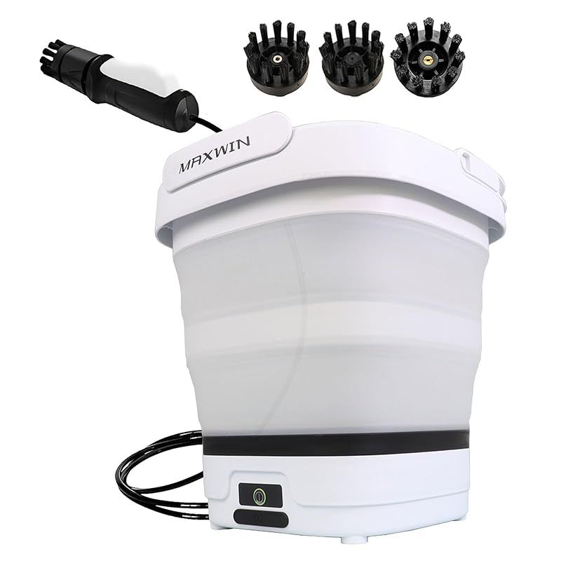 MAXWIN 高圧洗浄機 コードレス マルチシャワー 折り畳みバケツ 12L大容量タンク USB充電 ノズル3種 軽量 コンパクト 持ち運び便利 簡易給水 ベランダ掃除 外壁掃除 洗車 防災 マルチクリーナー G-MSWH01 1