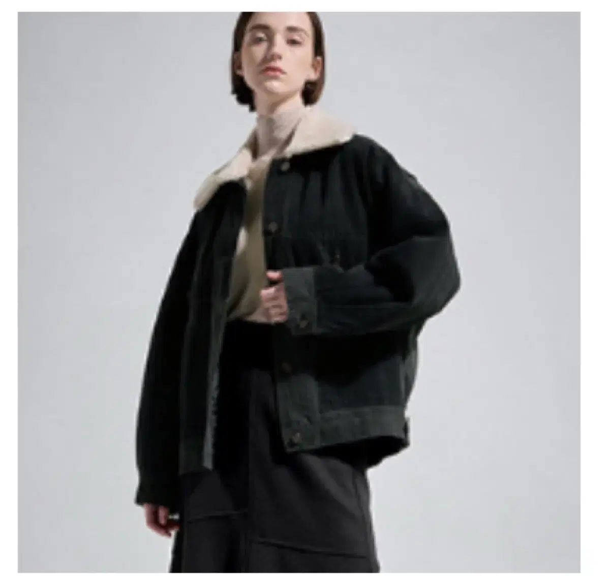 システムテクスチャーブロック デニムキルティングアウター