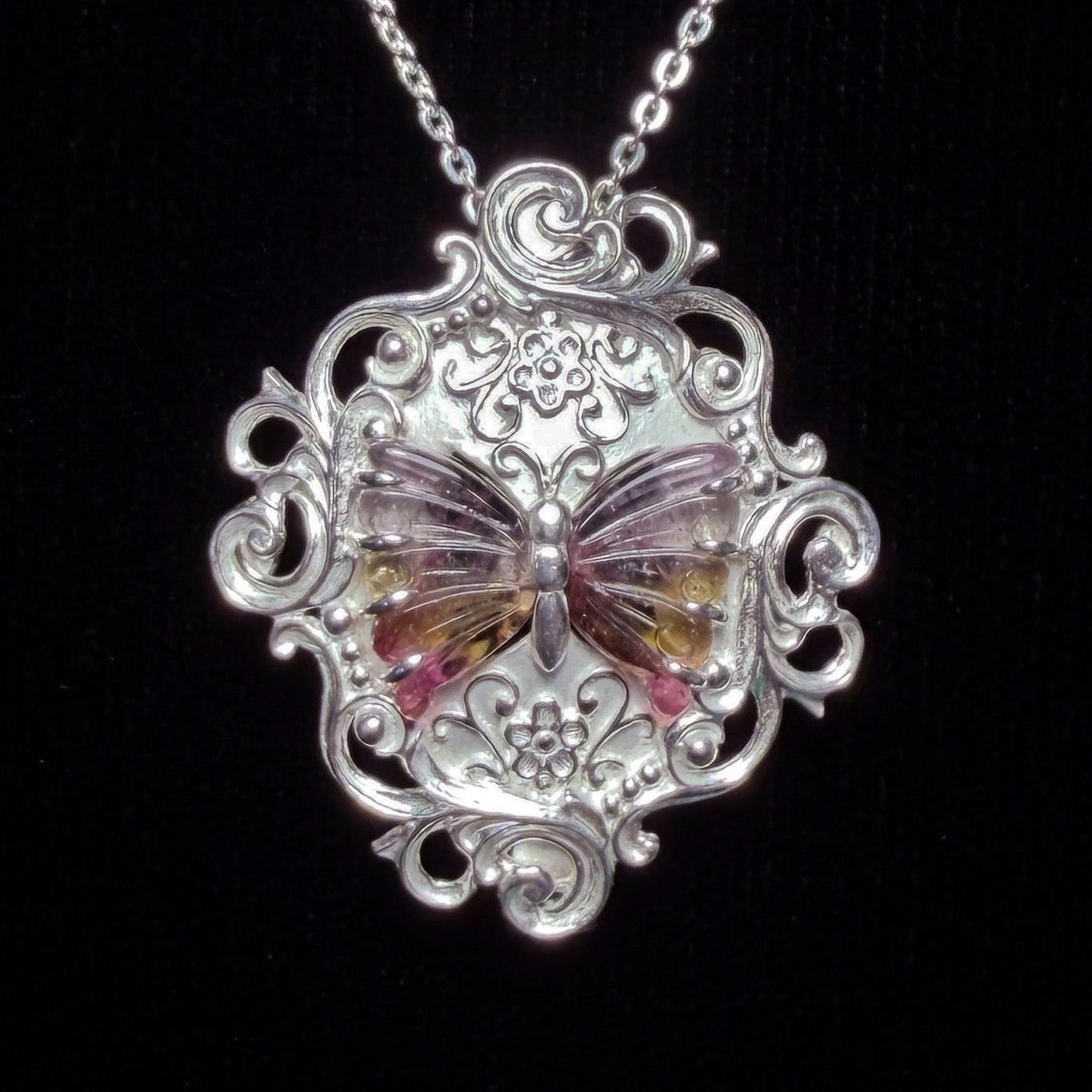 現品 Mila|ミラ 蝶 トルマリン ブローチ ペンダント SV925