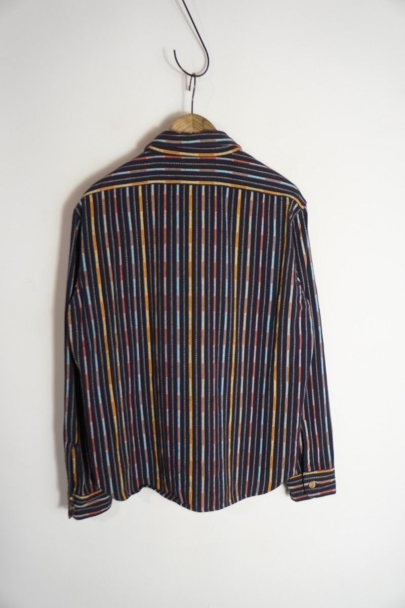 TENDERLOIN テンダーロイン T-NATIVE SHIRT 長袖 ネイティブ シャツ アーカイブ サイズS 紺ストライプ 1026P