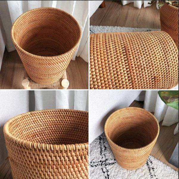 クリエイティブ ラウンドラタンゴミ箱