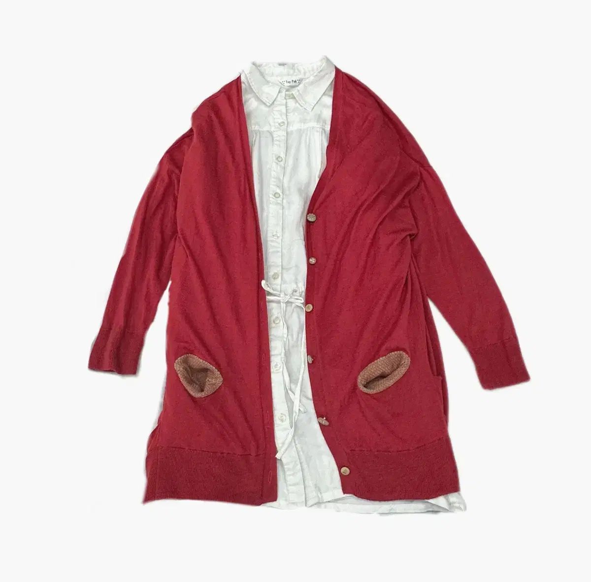 日本 ヴィンテージ はぐみ 森ガール カーディガン 秋 ギンガム スカート ロング丈 オーバーサイズ コーディネートセット