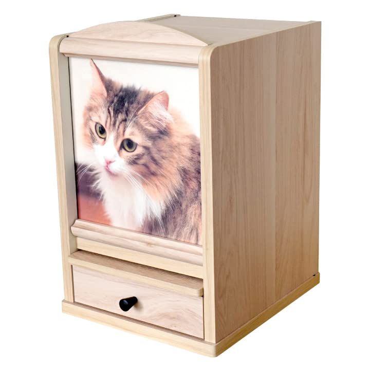 ペット仏壇 かわいい 台 引き出し付 メモリアルボックス 6寸 骨壷 高20cm サイズ ナチュラル