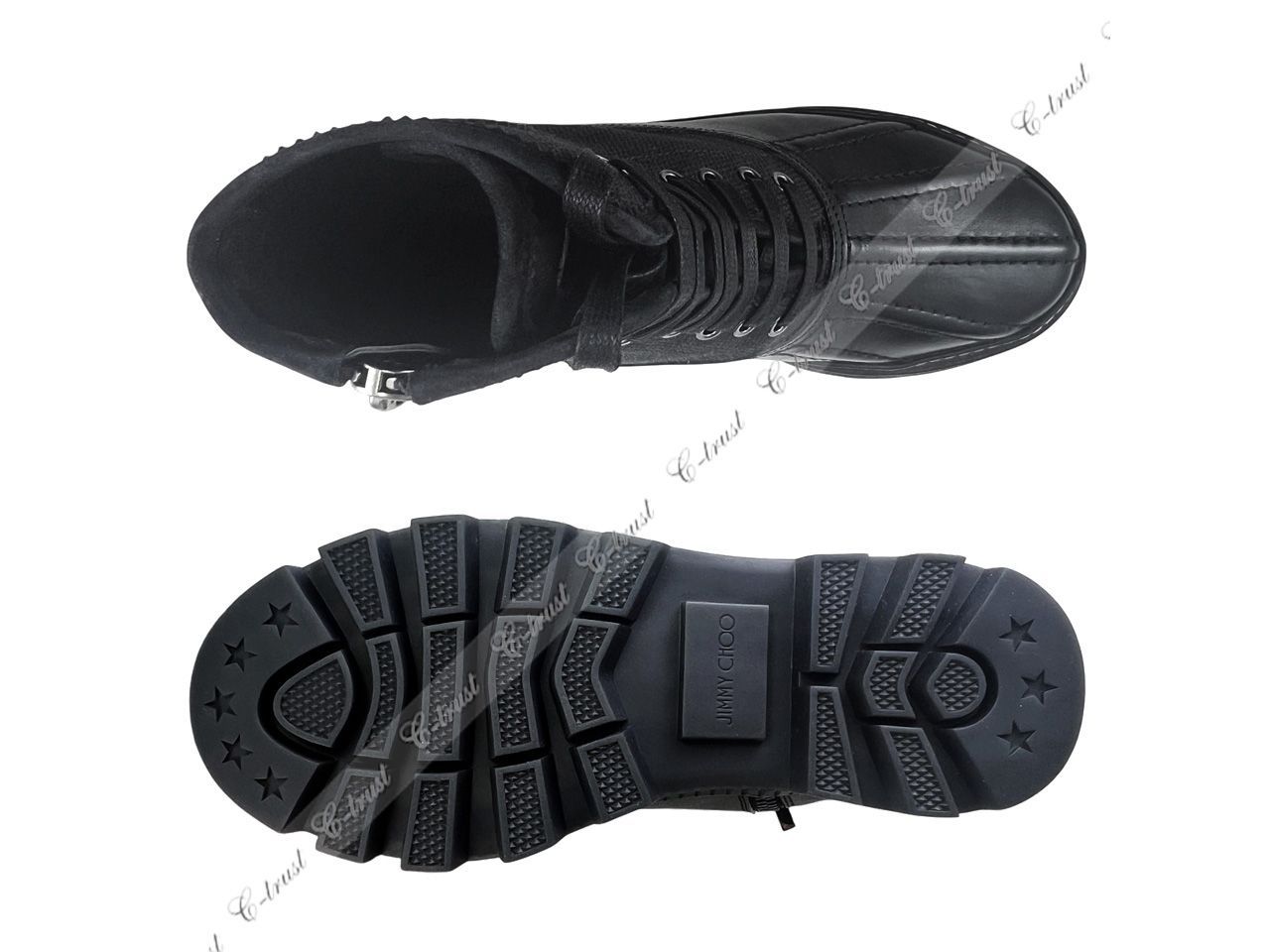 JIMMY CHOO ジミーチュウ ブーツ OSKAR シューズ 靴 キャンバス レザー 厚底 メンズ イタリア製 ブラック L 922-41