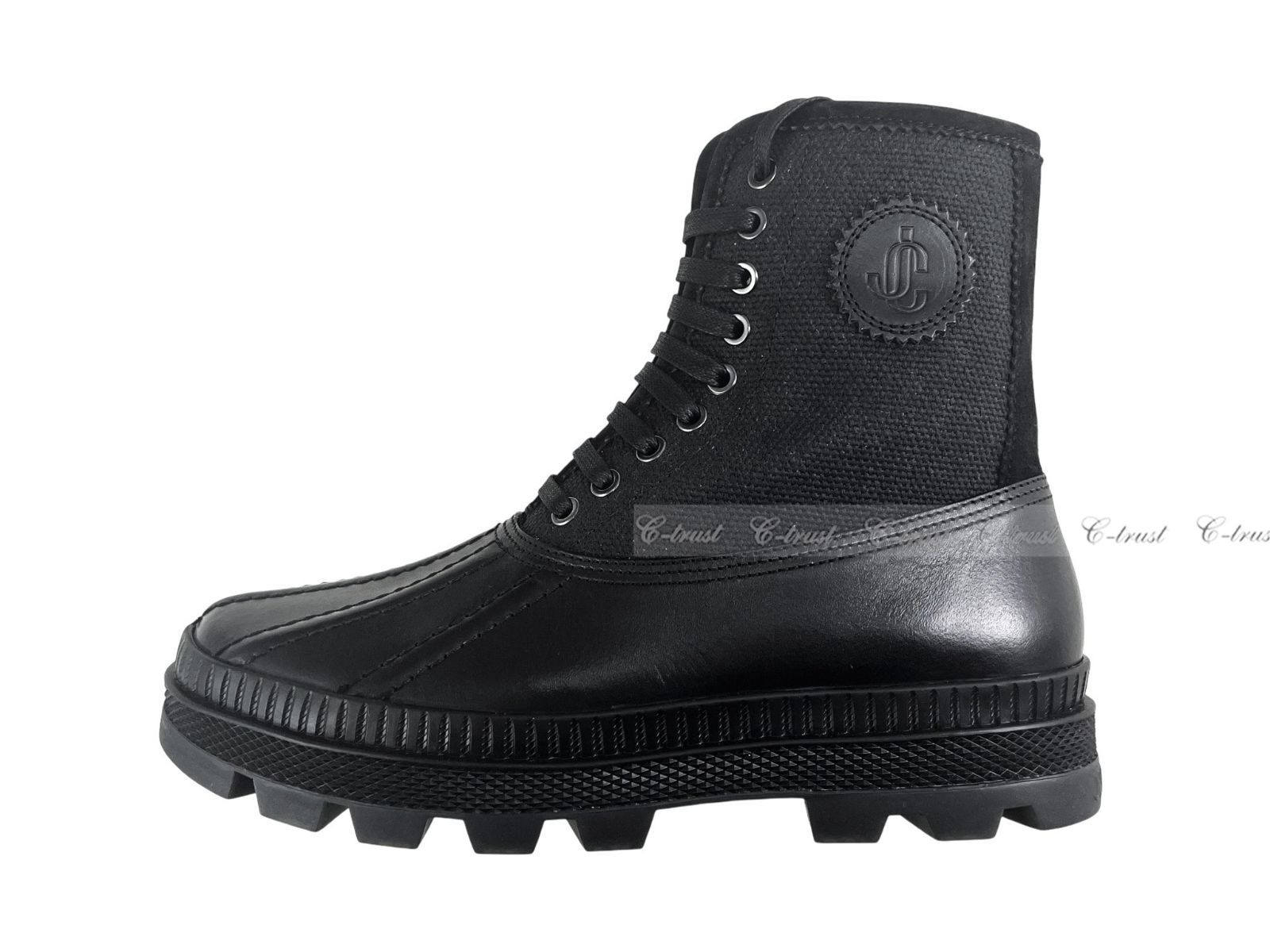 JIMMY CHOO ジミーチュウ ブーツ OSKAR シューズ 靴 キャンバス レザー 厚底 メンズ イタリア製 ブラック L 922-41