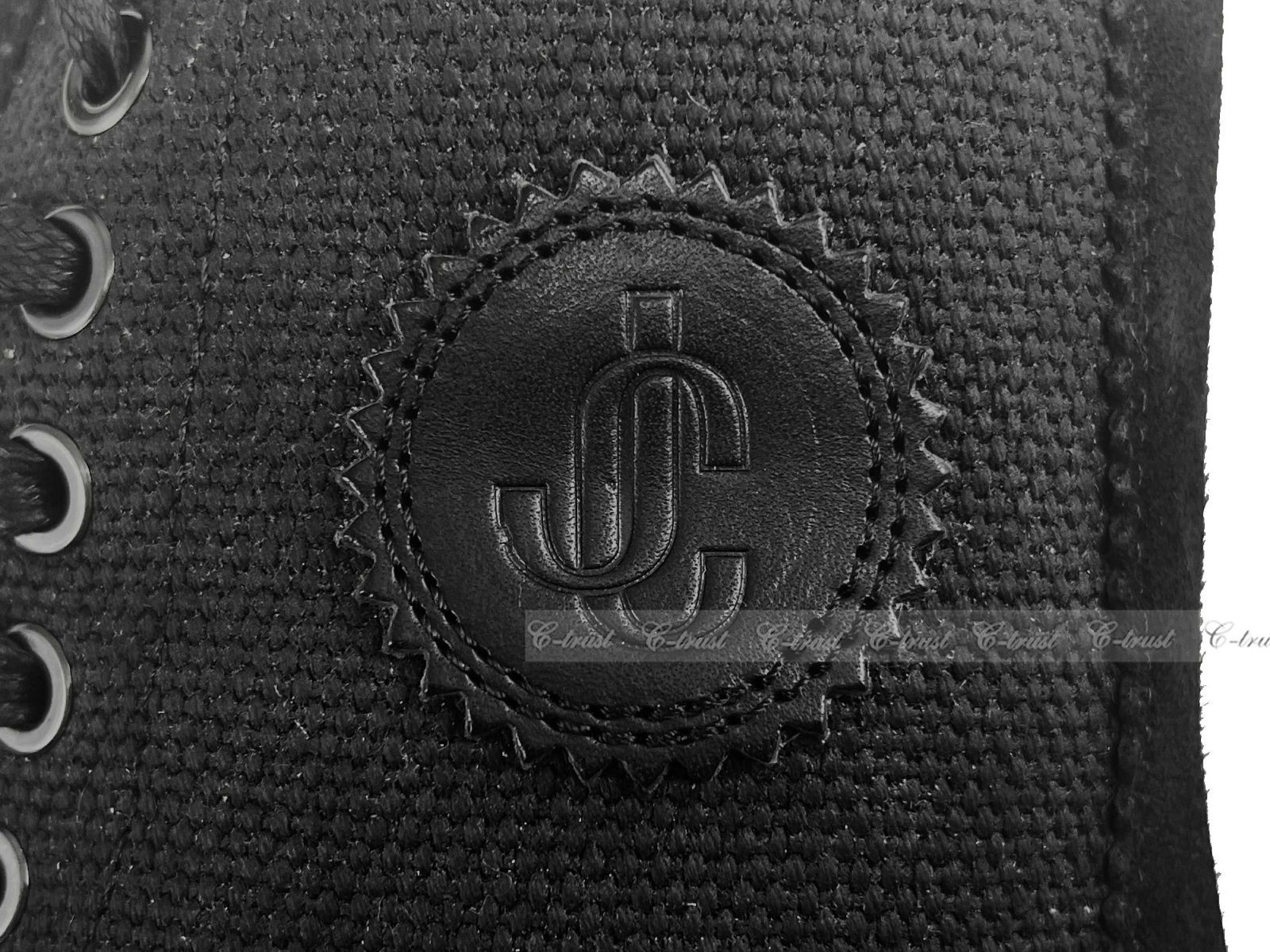 JIMMY CHOO ジミーチュウ ブーツ OSKAR シューズ 靴 キャンバス レザー 厚底 メンズ イタリア製 ブラック L 922-41