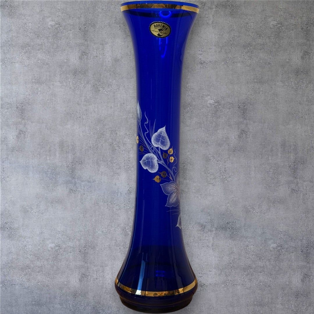 美品】ボヘミア BOHEMIA クリスタル 花瓶 フラワーベース