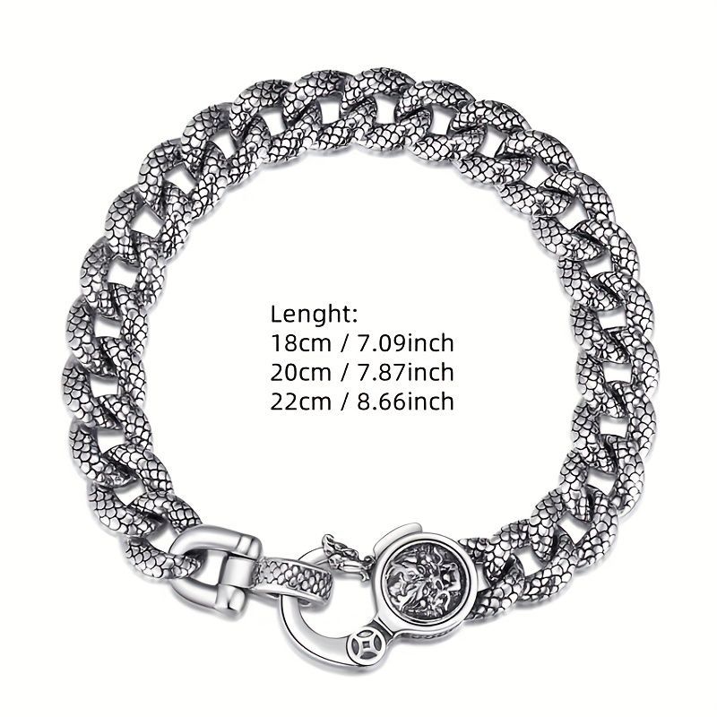ブレスレット 腕輪 シルバー925 龍の鱗 ドラゴンブレスレット 龍ブレスレット 竜 辰 重厚感 立体感 ごつめ 喜平チェーン シルバーブレスレット メンズ 男性 金属アレルギー対応 アメカジ プレゼント ギフト